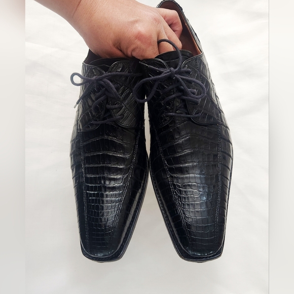 Calzoleria toscana Other - Calzoleria Toscana $1,395 Eduardo Genuine Crocodile Shoes Black SZ 44 Italy Made